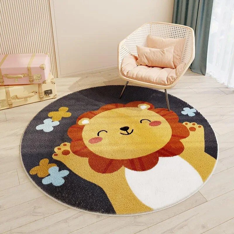 Children's Round Cartoon Bedroom Rug -  - #tag1#