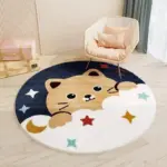 Children s Round Cartoon Bedroom Rug tag1