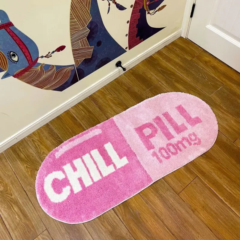Chill Pill Oval Tufted Rug tag1