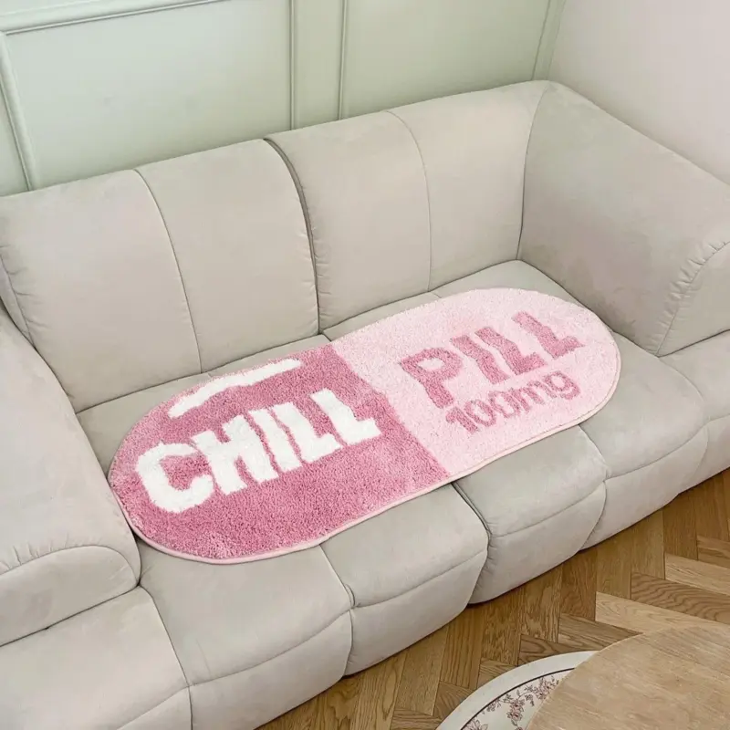 Chill Pill Oval Tufted Rug tag1