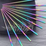 Chinese Japanese Korean Chopsticks Rainbow Length 23cm Chopsticks Food Grade Top 304 Mirror Polished Stainless Steel e21a7d78 358b 48e0 9567 1b2647b3de91