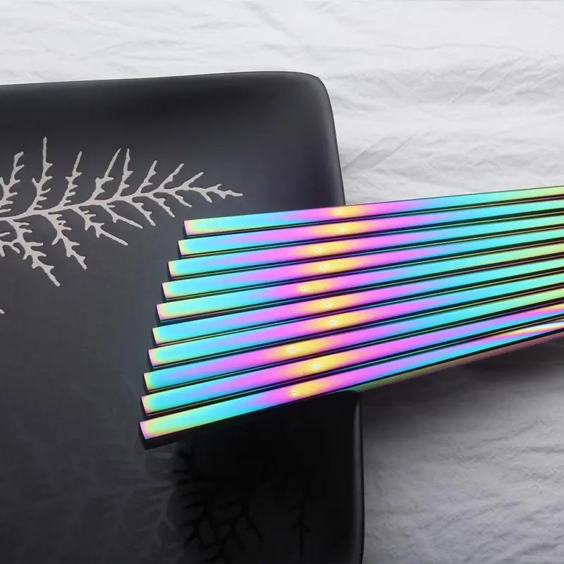 Chinese Japanese Korean Chopsticks Rainbow Length 23cm Chopsticks Food Grade Top 304 Mirror Polished Stainless Steel f3291bd8 134a 4b6e 94af 93fd31a02a24