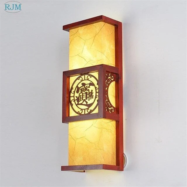 Chinese Style Imitation Creative Wood Wall Sconce Lamp -  - #tag1#