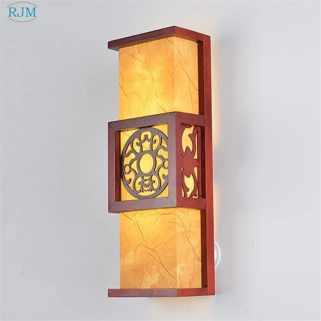 Chinese Style Imitation Creative Wood Wall Sconce Lamp -  - #tag1#