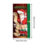 Christmas Door Banner Santa Claus Door Cover Holiday Decoration tag1