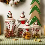 Christmas Glass Candy Jars with Lids