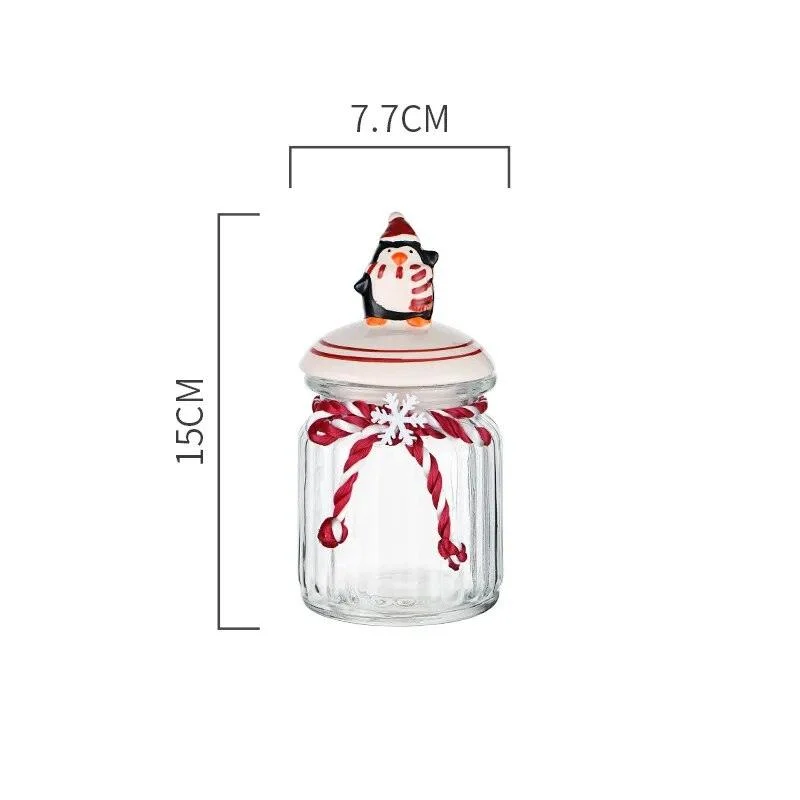 Christmas Glass Candy Jars with Lids -