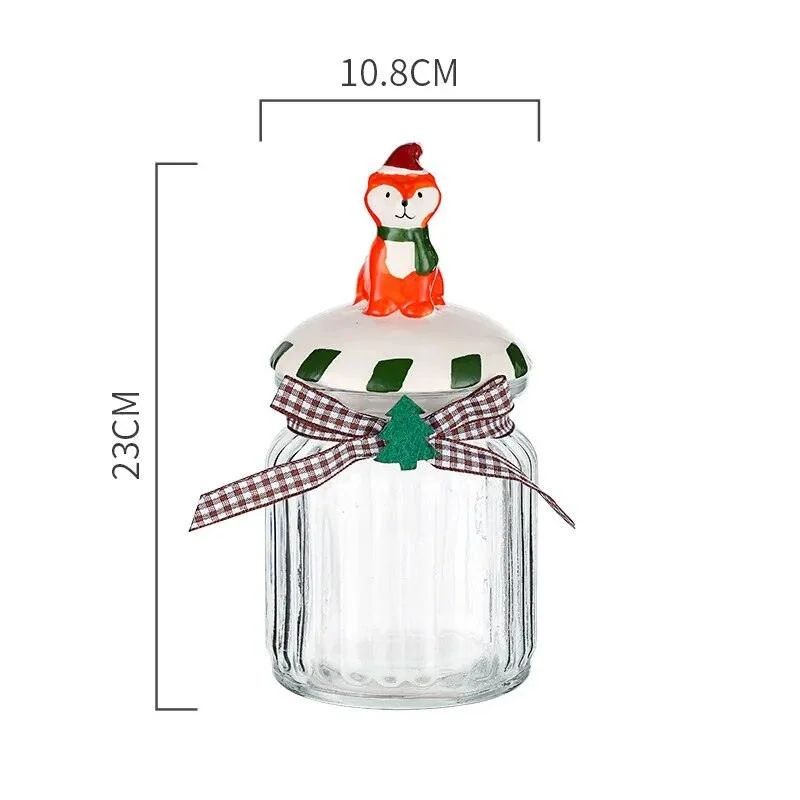 Christmas Glass Candy Jars with Lids -