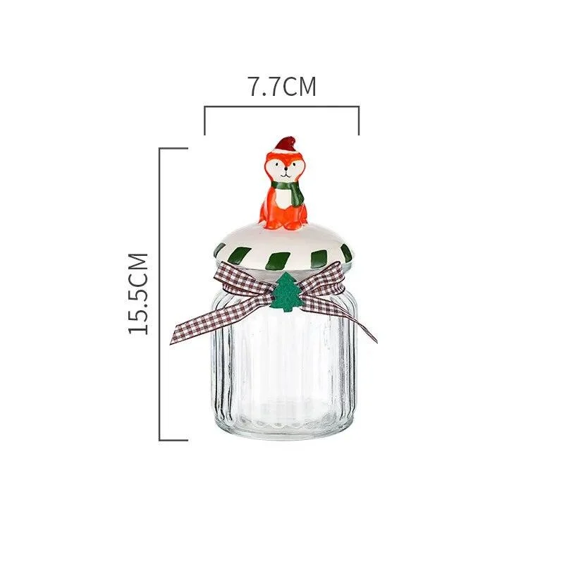 Christmas Glass Candy Jars with Lids -