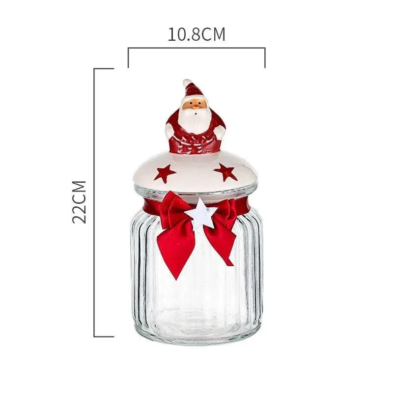 Christmas Glass Candy Jars with Lids -