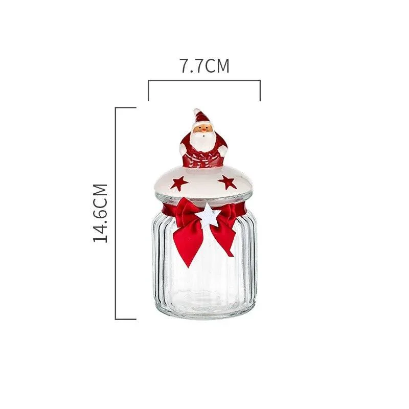 Christmas Glass Candy Jars with Lids -