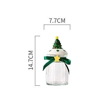 Christmas Glass Candy Jars with Lids -