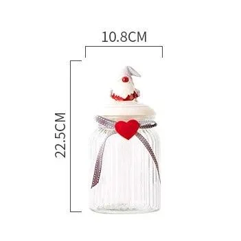 Christmas Glass Candy Jars with Lids -