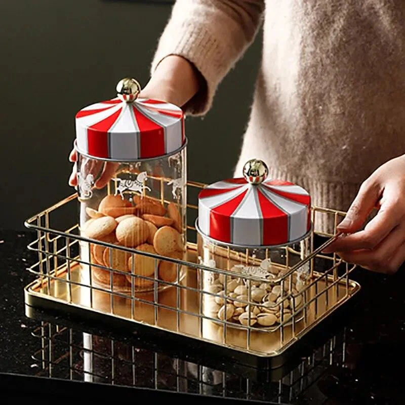 Christmas Glass Storage Jars with Airtight Lids -