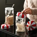 Christmas Glass Storage Jars with Airtight Lids
