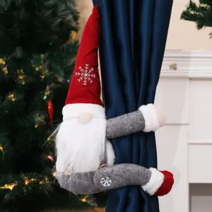Christmas Gnome Curtain Buckle with Snowflake Hat