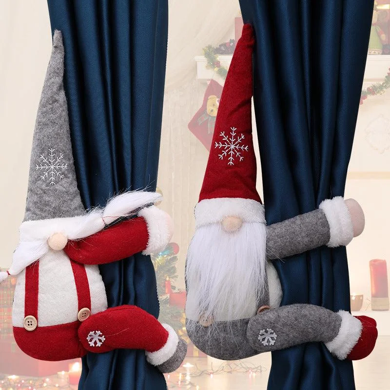 Christmas Gnome Curtain Buckle with Snowflake Hat -  - #tag1#