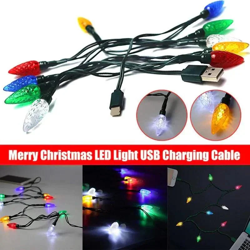 Christmas Light USB Cable Charger For Android + IPhone -  - #tag1#