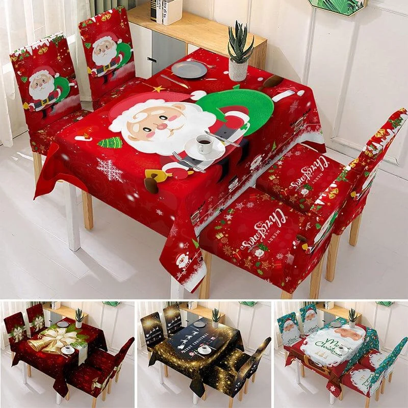 Christmas Tablecloth Chair Cover Decoration -  - #tag1#