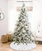 Christmas Tree Skirt White Snowflake 78 90 122 CM tag1