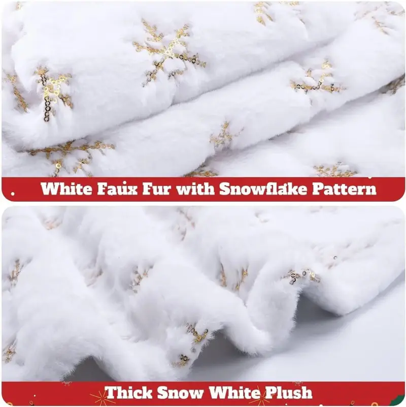 Christmas Tree Skirt White Snowflake 78 90 122 CM tag1