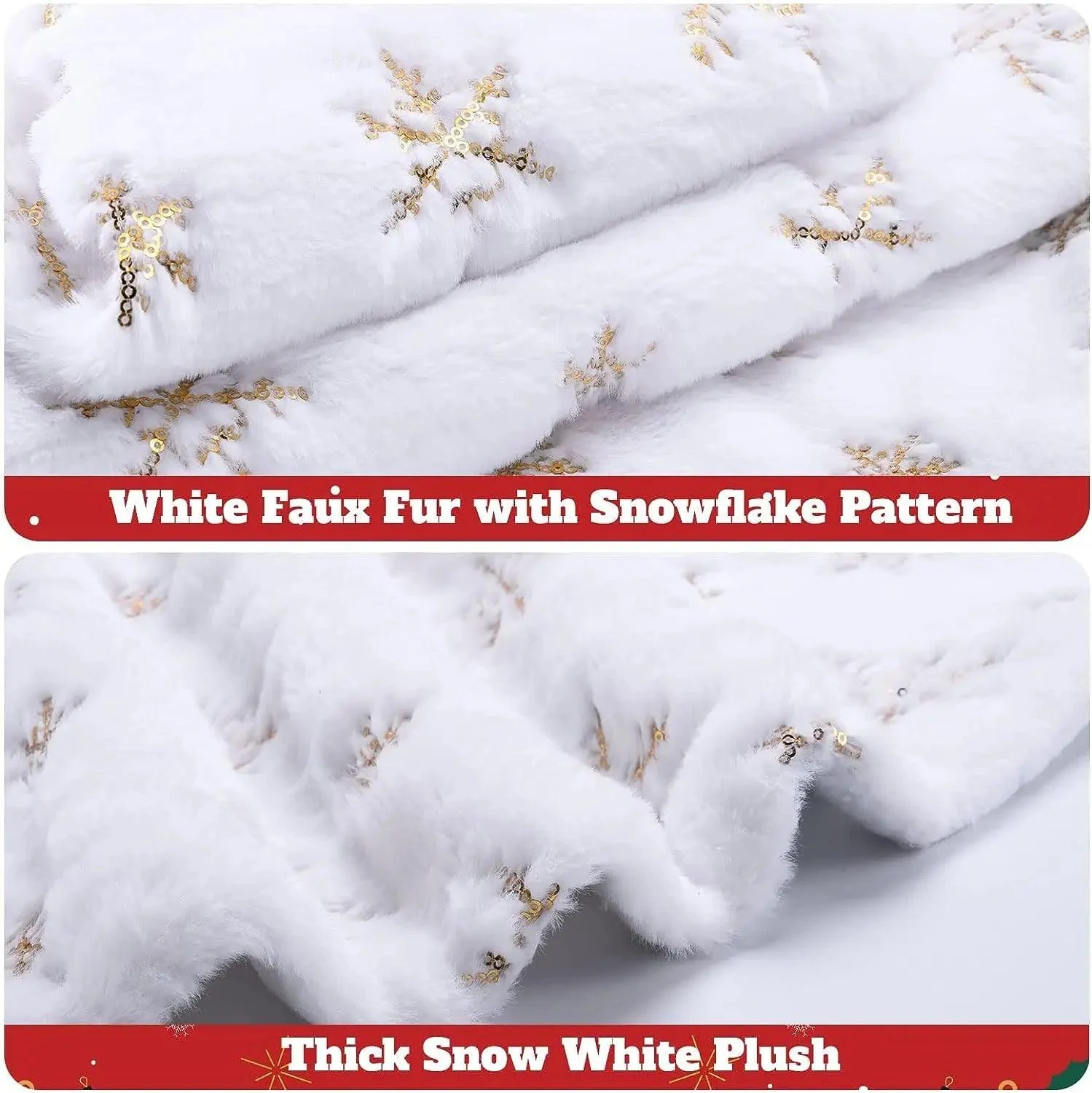 Christmas Tree Skirt White Snowflake 78/90/122 CM -  - #tag1#