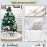 Christmas Tree Skirt White Snowflake 78 90 122 CM tag1