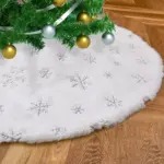 Christmas Tree Skirt White Snowflake 78 90 122 CM tag1
