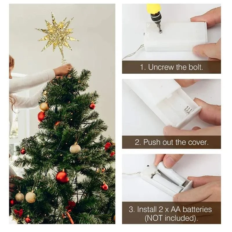 Christmas Tree Topper LED Star Tree Topper Battery Operated -  - #tag1#