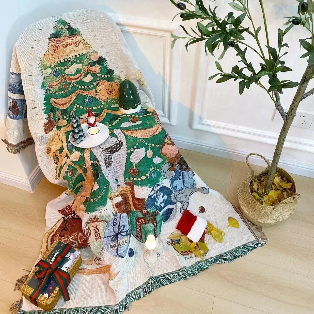 Christmas Vibe Throw Blanket -