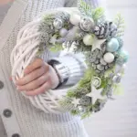 Christmas Vine Wreath Wicker Rattan Crafts Flower Arrangement Garland tag1