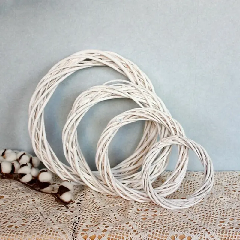 Christmas Vine Wreath Wicker Rattan Crafts Flower Arrangement Garland tag1