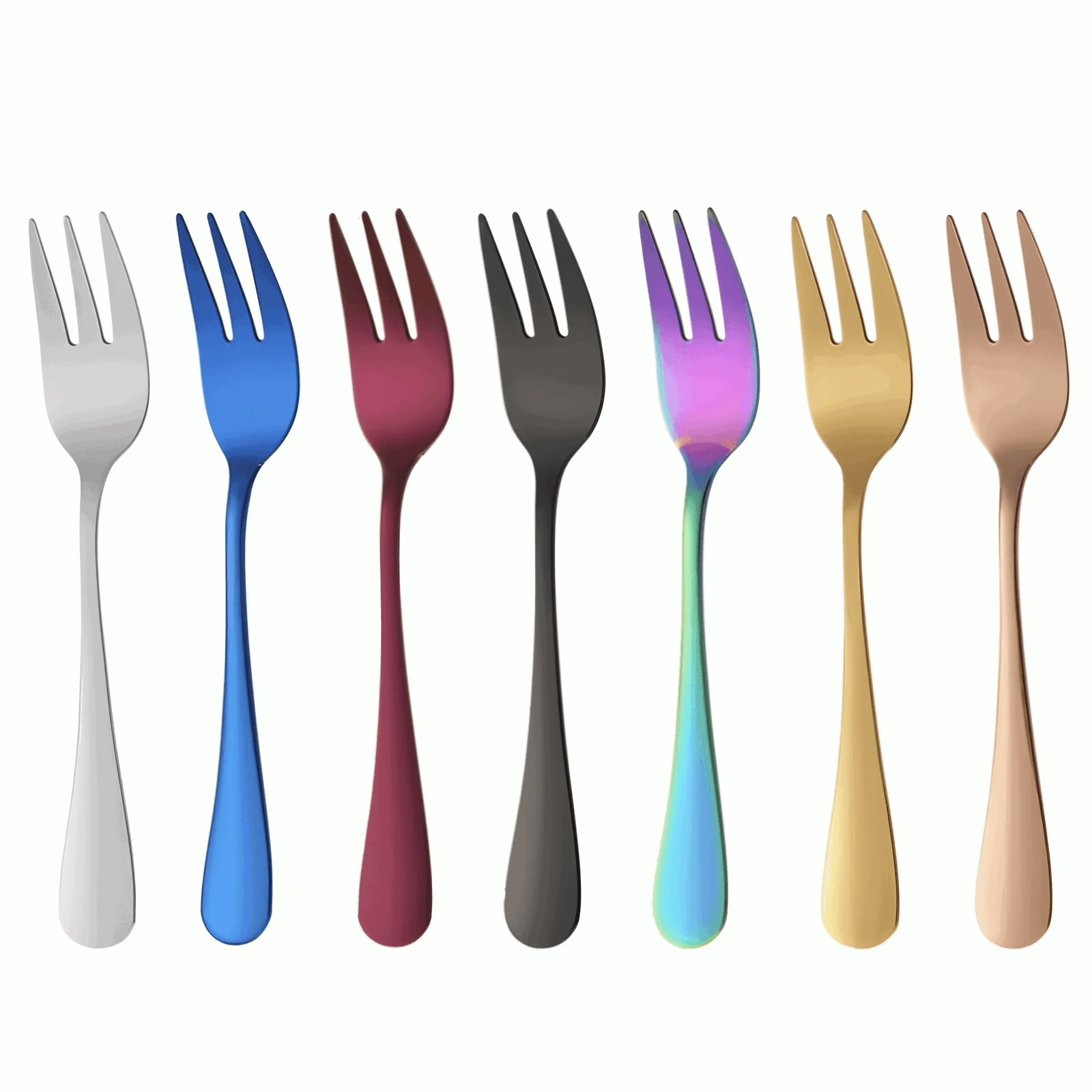 ChromaForks- 4/6-piece dessert fork sets- salad forks- stainless steel forks -  - #tag1#