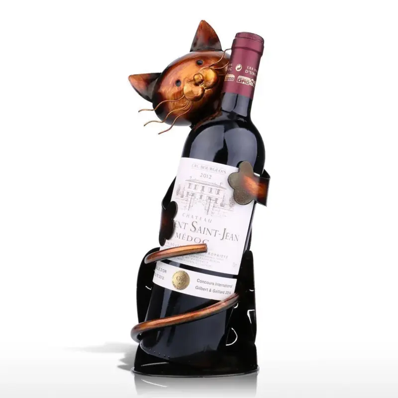 Chrome Cat Wine Holder tag1