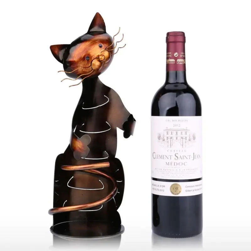 Chrome Cat Wine Holder tag1