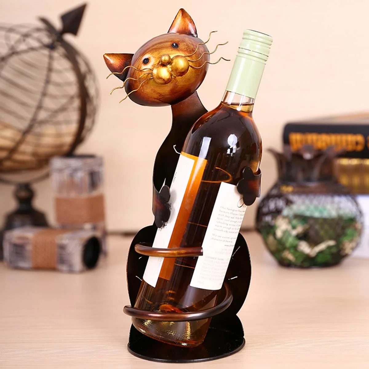Chrome Cat Wine Holder -  - #tag1#