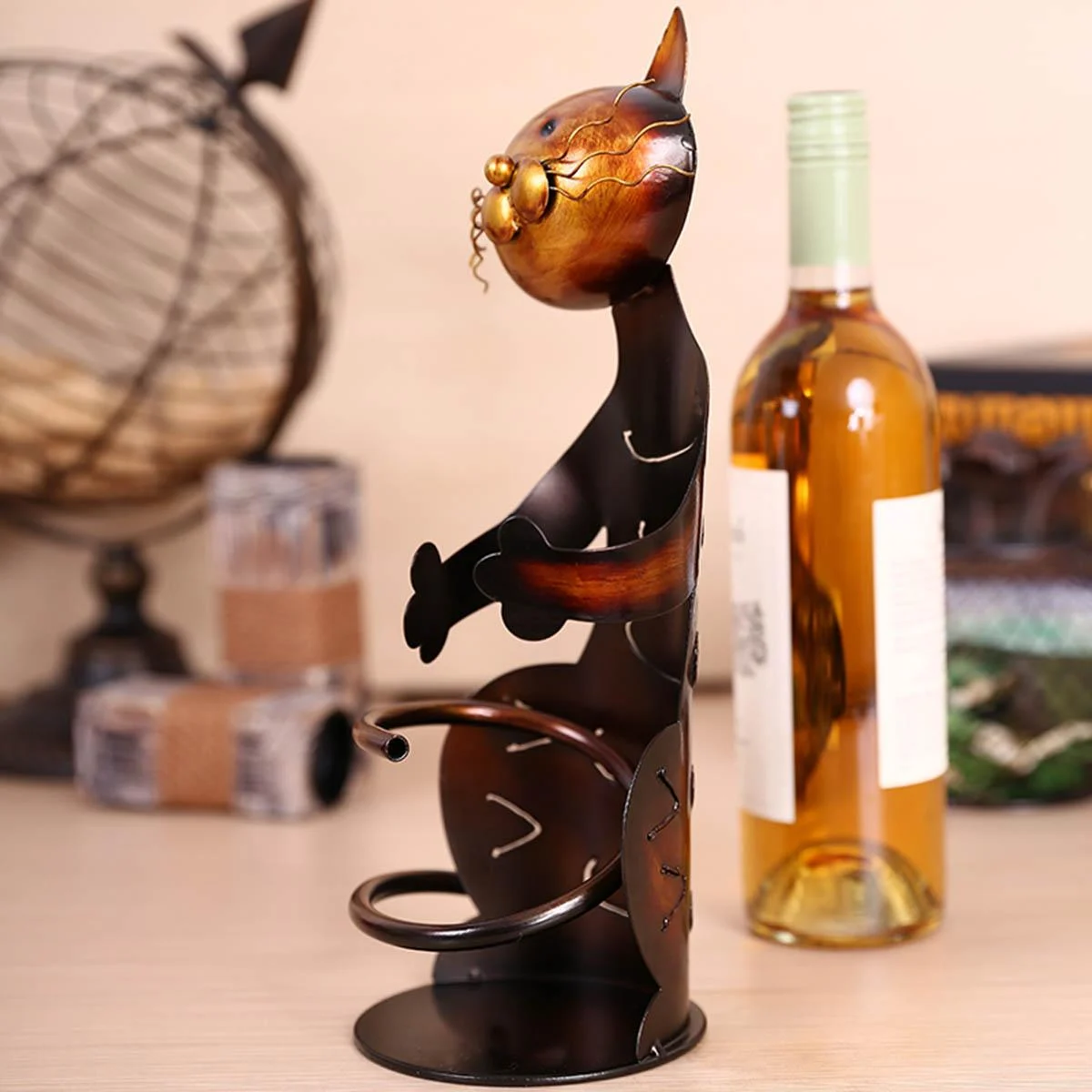 Chrome Cat Wine Holder -  - #tag1#