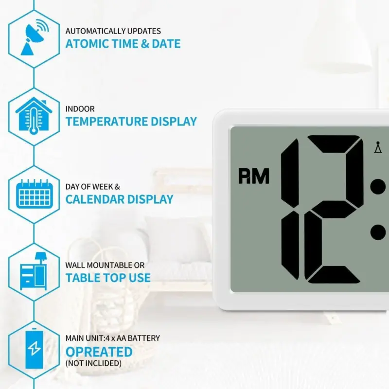 ChronoGlow Stylish white wall clock with accurate time display tag1