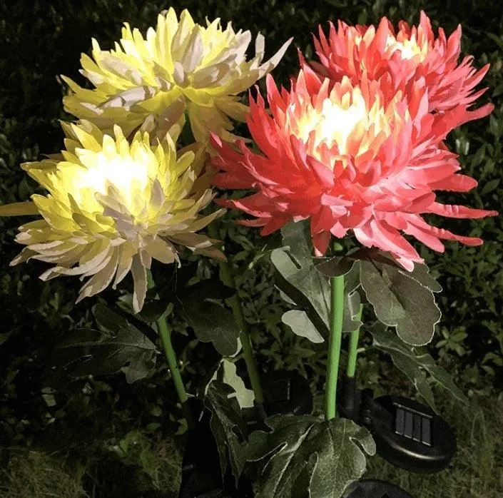 Chrysanthemum garden pole LED lighting on solar energy -  - #tag1#