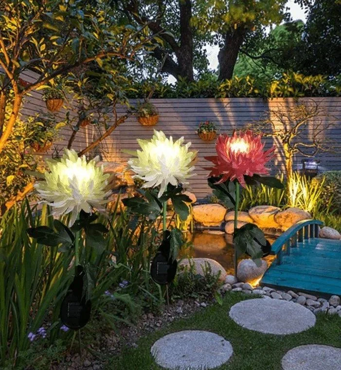 Chrysanthemum garden pole LED lighting on solar energy -  - #tag1#