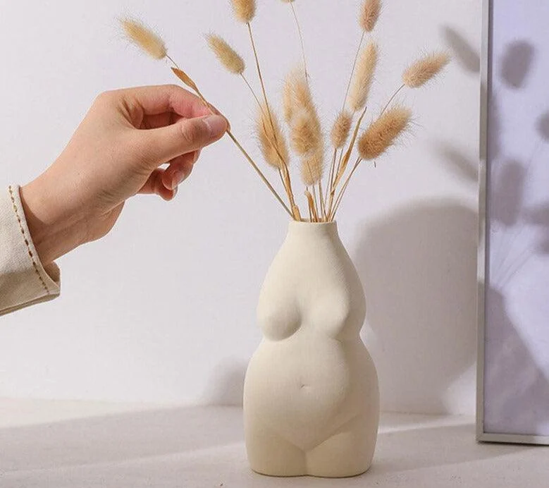 Chubby Ceramic Nude Body Vase For Flowers -