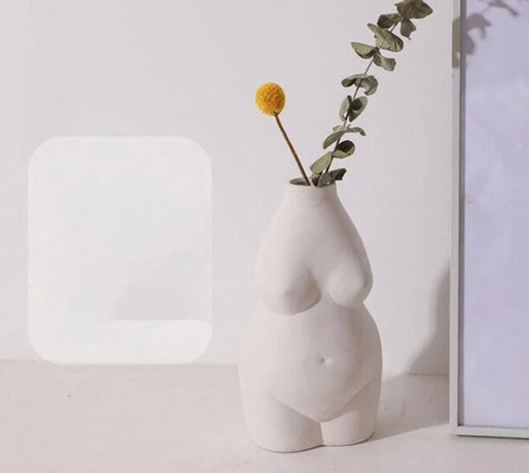 Chubby Ceramic Nude Body Vase For Flowers -