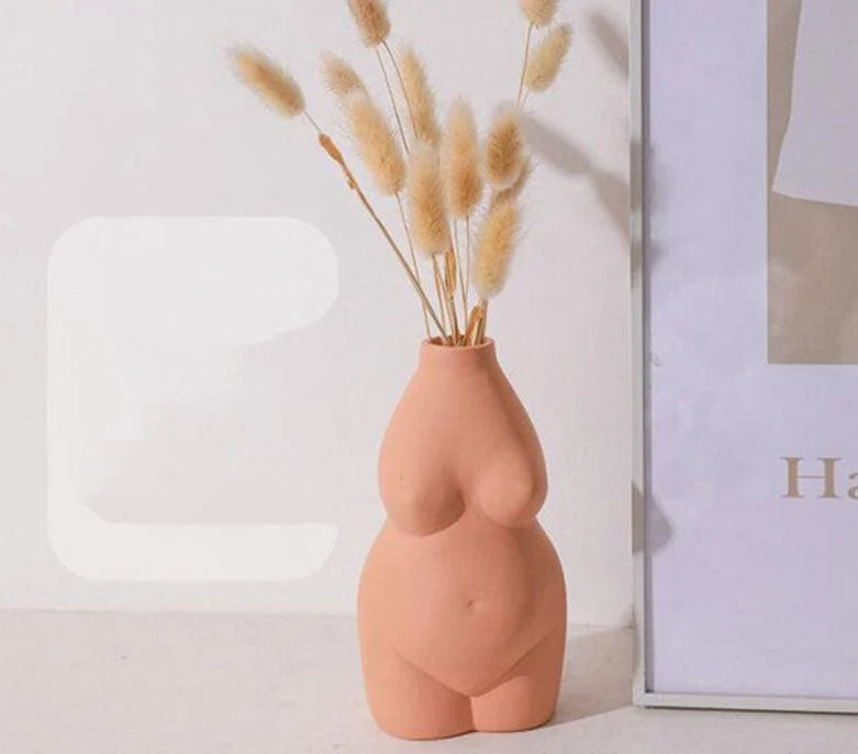 Chubby Ceramic Nude Body Vase For Flowers -