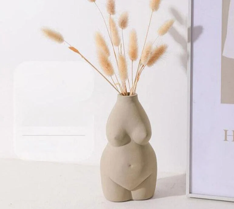 Chubby Ceramic Nude Body Vase For Flowers -