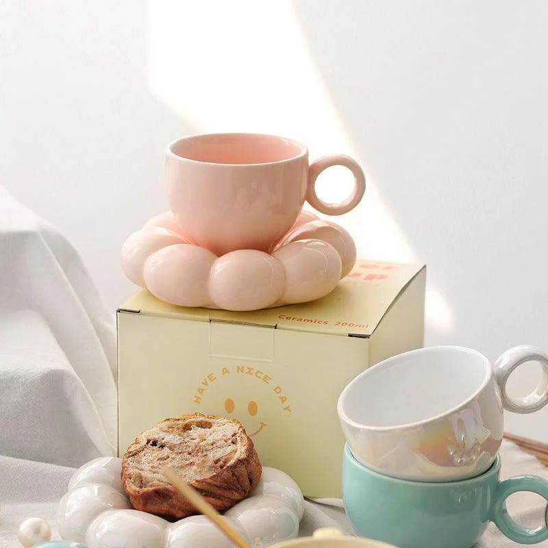 Chubby Floral Cup And Saucer Set -  - #tag1#