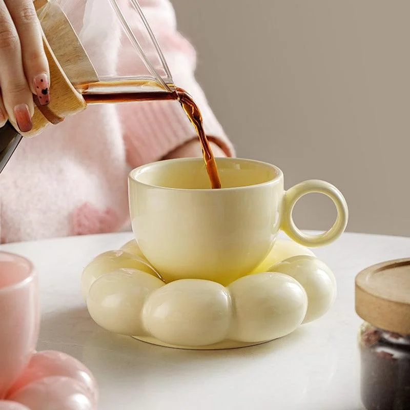 Chubby Floral Cup And Saucer Set -  - #tag1#
