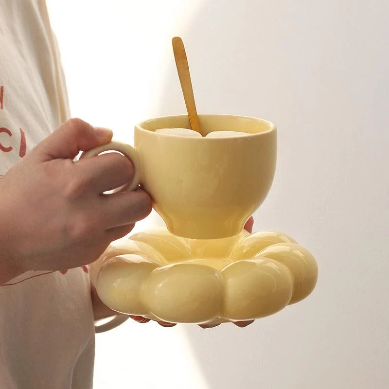 Chubby Floral Cup And Saucer Set -  - #tag1#