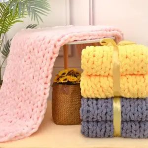 Chunky Hand Knitted Blanket