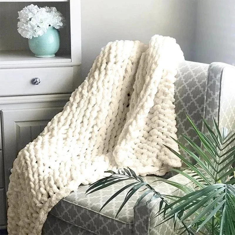 Chunky Hand Knitted Blanket -  - #tag1#