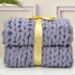 Chunky Hand Knitted Blanket tag1